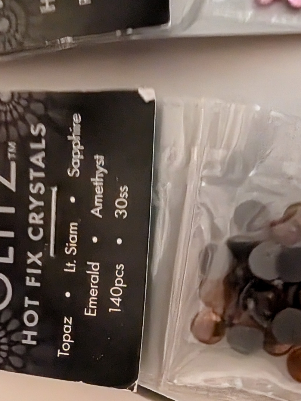 2 Packs Hot Fix Crystals Topaz/Rose Gold Accent Pack